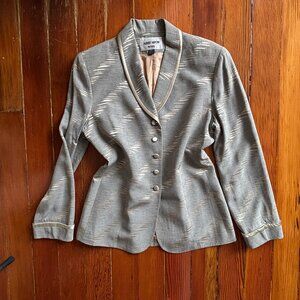 90s Vintage Albert Nipon Gray Tuxedo Style Blazer MEDIUM